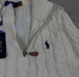 Jersey Polo Ralph Lauren Cable Knit Blanco