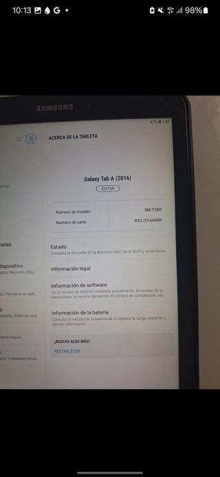 Samsung Galaxy Tab A10 Negra + Funda