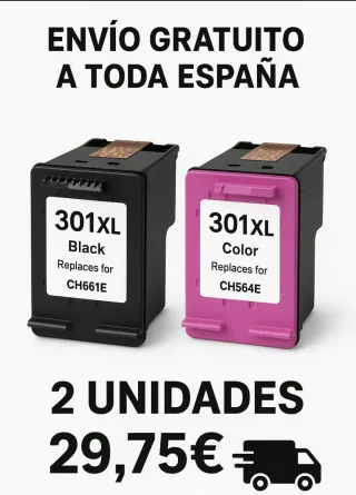 Cartuchos HP 301XL Negro y Color (2 uds)