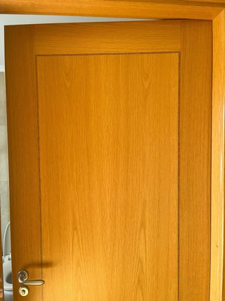 Puerta de madera natural estilosa.