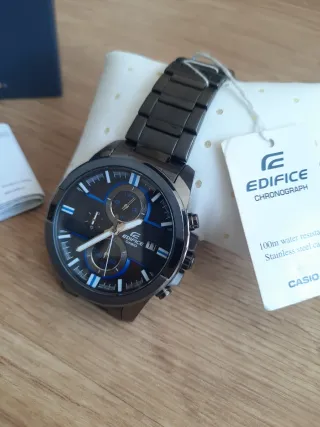 Reloj Casio Edifice Cronógrafo negro metal y azul