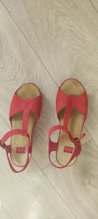 Sandalias Vialis Piel Rojas