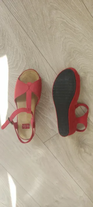 Sandalias Vialis Piel Rojas