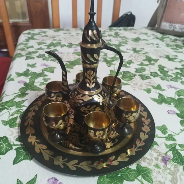 Juego de té árabe con 6 copas