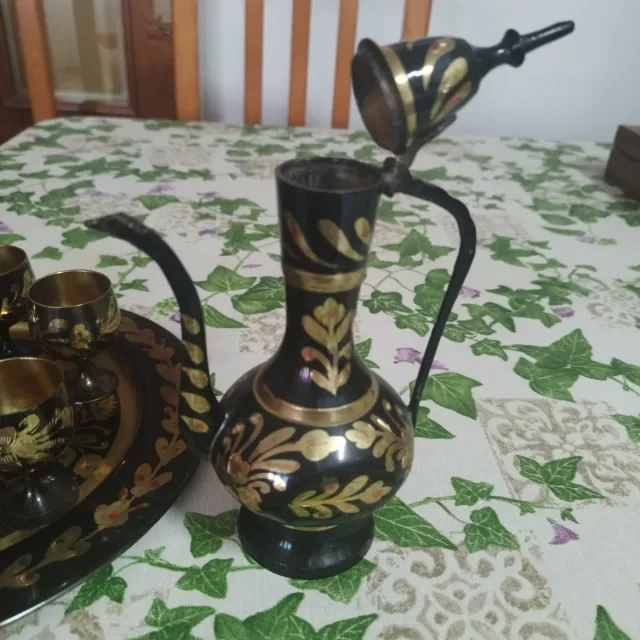 Juego de té árabe con 6 copas