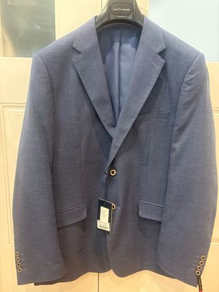 Americana Lino Clemente Talla 54 Azul Nueva