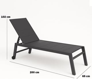 Lettino Prendisole Lounge da Giardino con Ruote, S