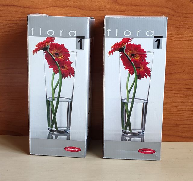 2 JARRONES CRISTAL Paşabahçe