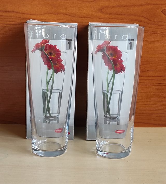 2 JARRONES CRISTAL Paşabahçe