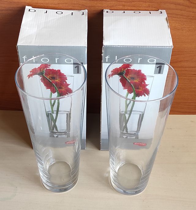 2 JARRONES CRISTAL Paşabahçe