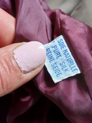 Gonna media seta viola con paillettes