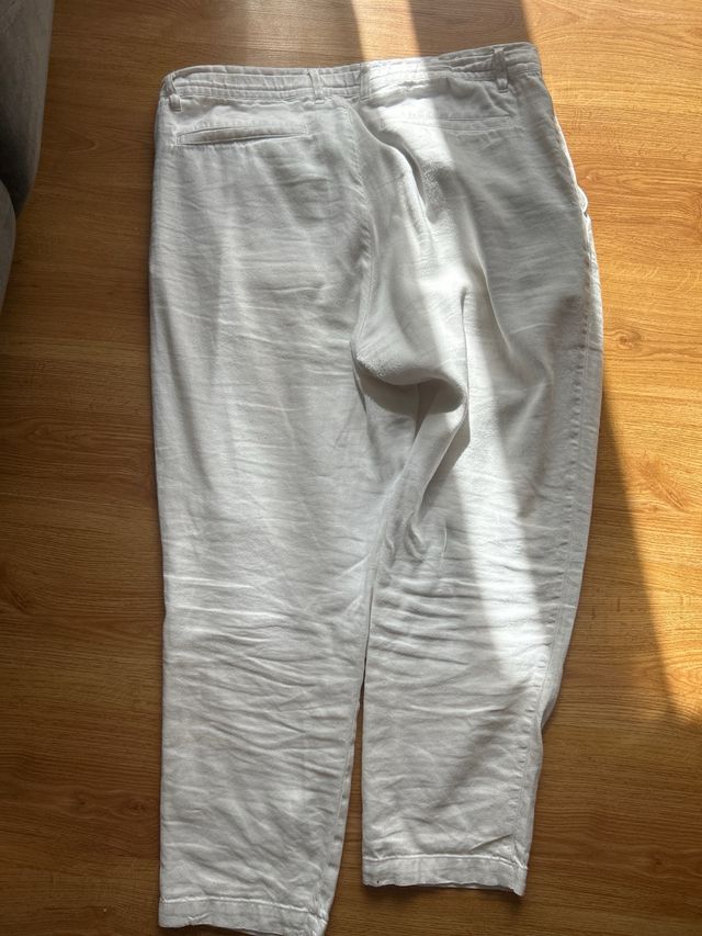 Pantalones de lino blancos hombre