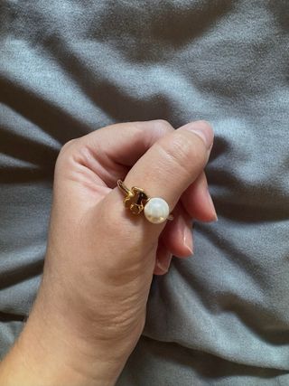 Anillo Tous Oso y Perla Talla 18.1mm