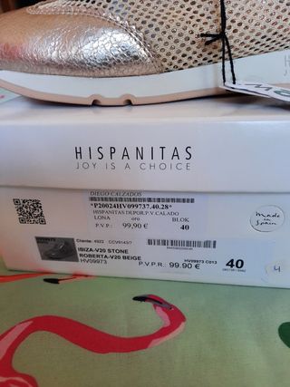 Zapatillas HISPANITAS piel doradas SIN ESTRENAR.