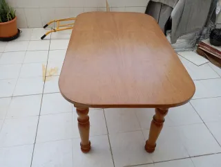 Mesa rústica madera maciza miel