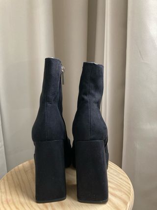 Botines Tacón Plataforma Negro Talla 35