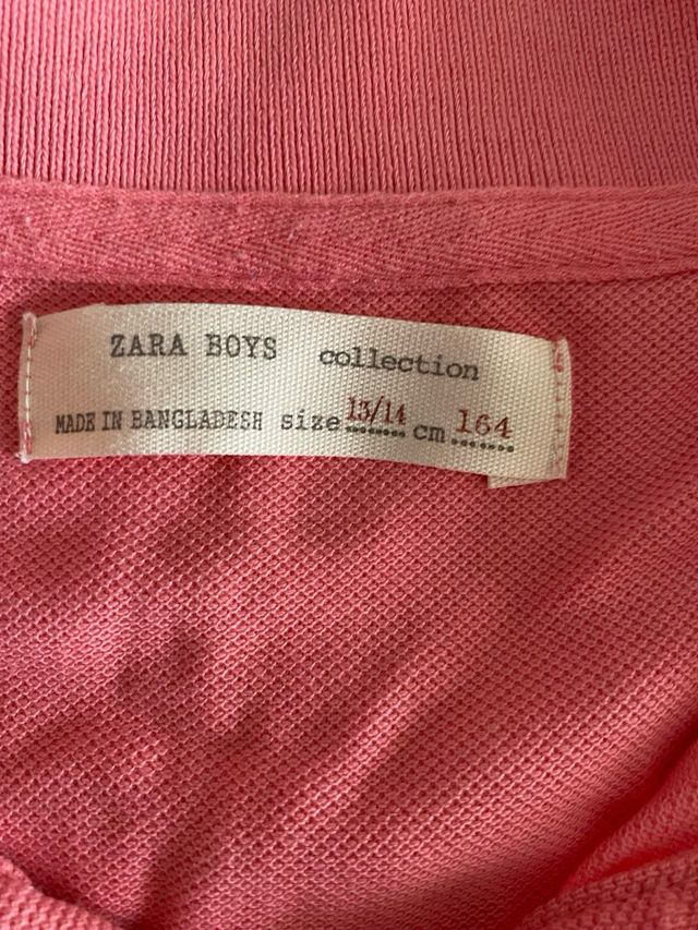 Polo ZARA niño rosa talla 13-14