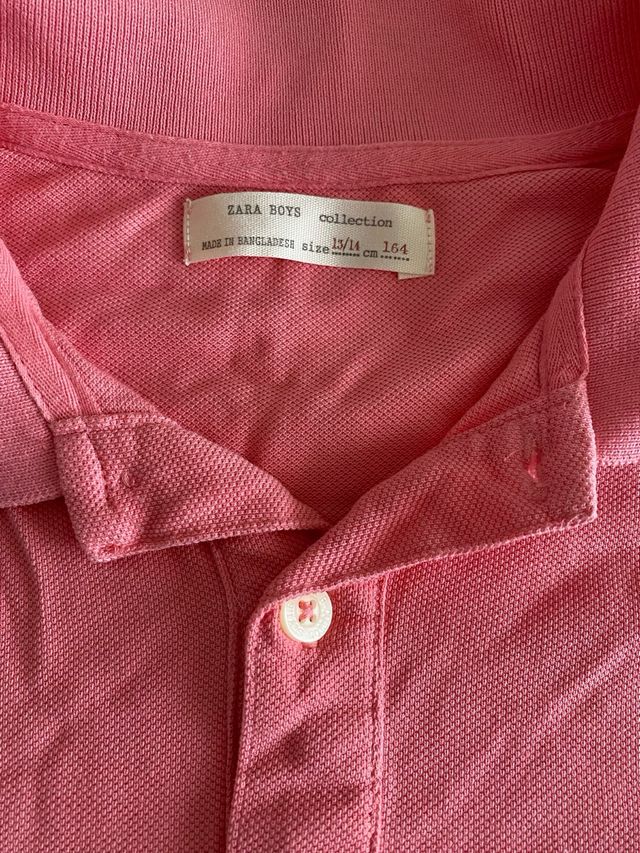 Polo ZARA niño rosa talla 13-14