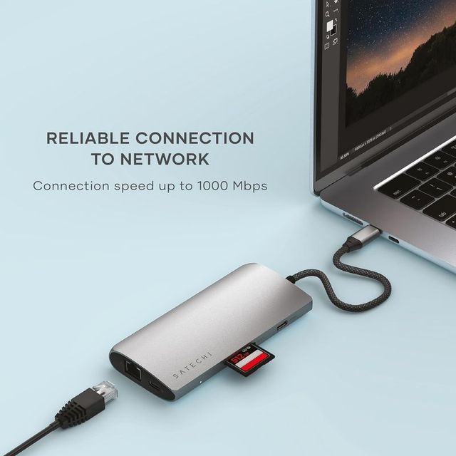 Hub USB C 8 in 1 SATECHI multiporta V3, HDMI 8K