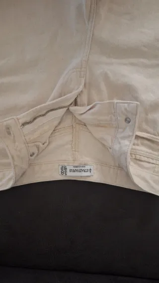 Pantalón corto vaquero beige mujer Vintage
