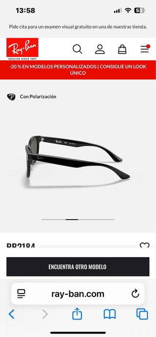 Gafas de sol Ray-Ban Wayfarer negras