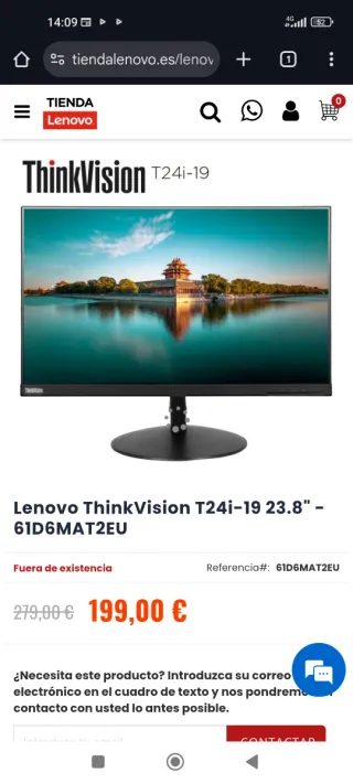 Monitor Lenovo ThinkVision T24i-19 23.8 FHD IPS