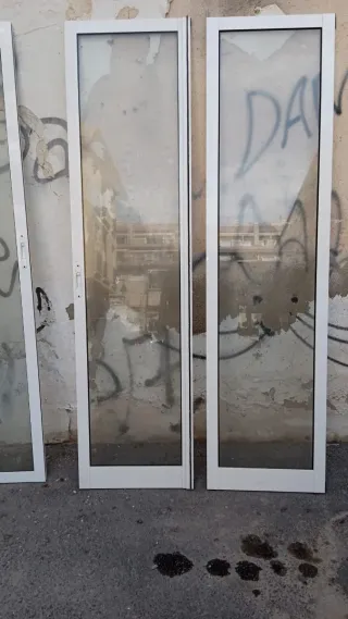 16 Puertas Correderas Aluminio Blanco y Cristal