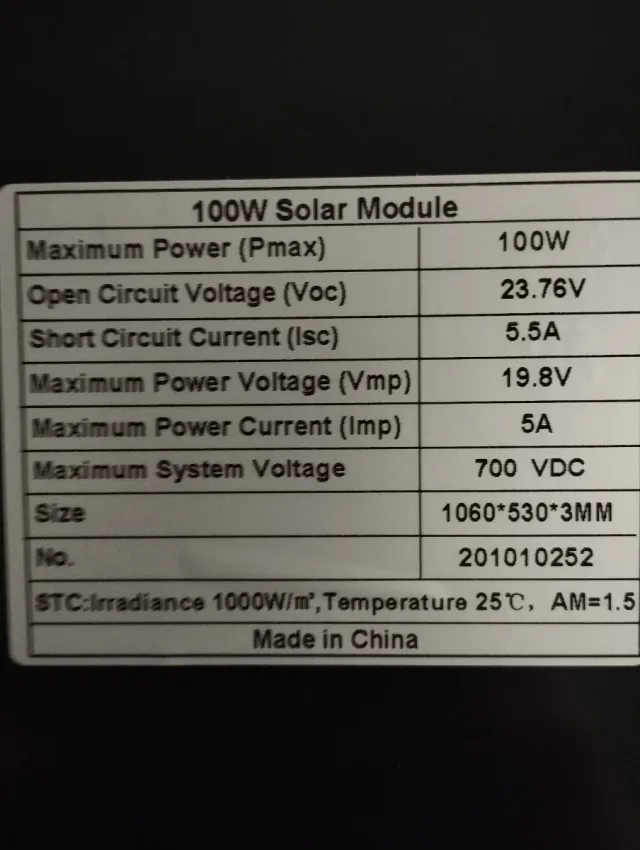 Placa solar flexible 100W 12V nueva a estrenar