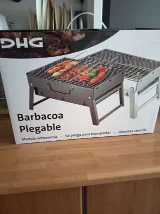 Barbacoa Plegable Metal Negra/Plateada