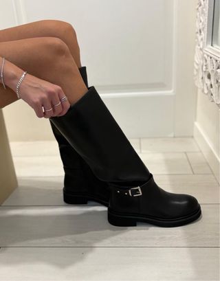 Stivali donna neri tg 38 con zip nuovo 