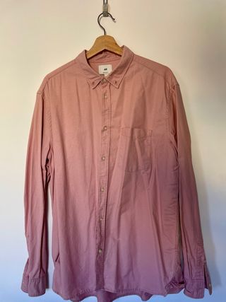 Camisa Oxford H&M Rosa Talla L