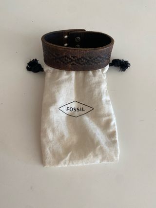 Pulsera Fossil Cuero Marrón y Negra