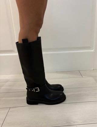 Stivali neri donna zip fibbia tg 39