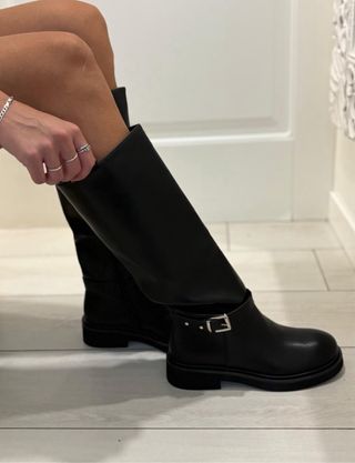 Stivali neri donna zip fibbia tg 39