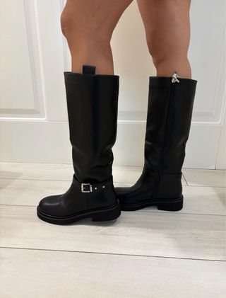 Stivali neri donna zip fibbia tg 39