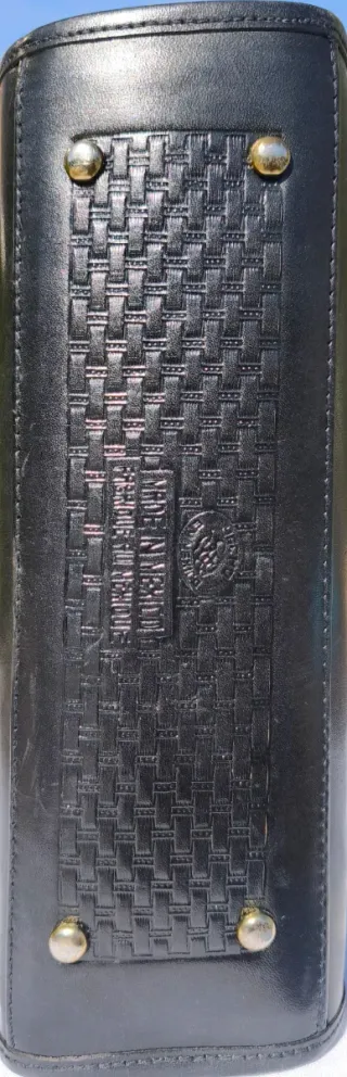 Bolso Cuero Repujado Vintage Negro