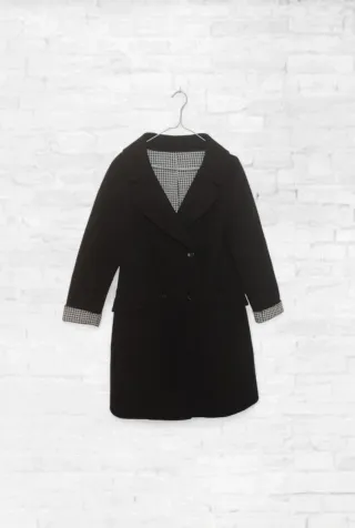Abrigo largo lana Zara negro Talla L