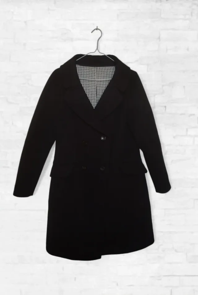 Abrigo largo lana Zara negro Talla L