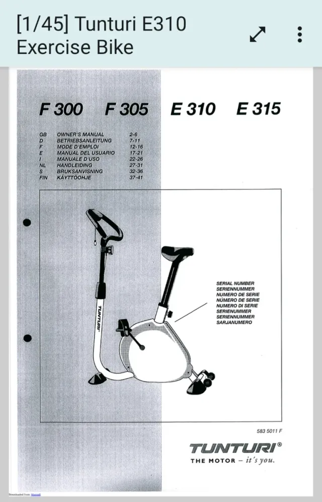 Ergometro Tunturi E310 Ergocycle 