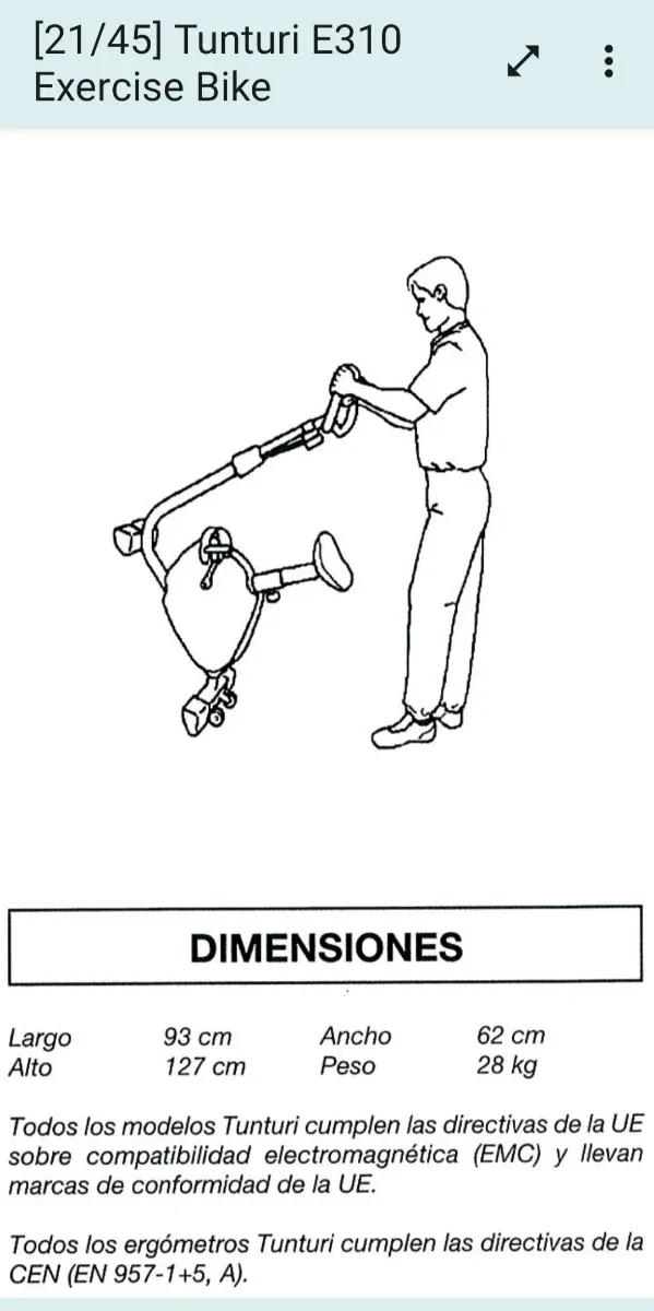 Ergometro Tunturi E310 Ergocycle 