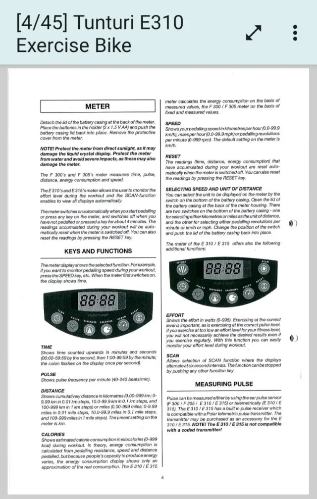 Ergometro Tunturi E310 Ergocycle 