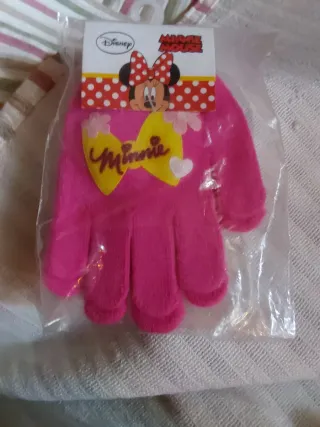 Guantes Minnie Mouse Disney Niña Rosa
