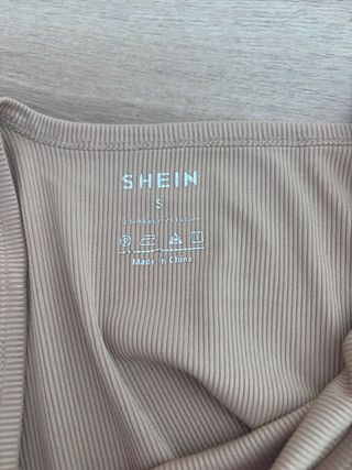 Top Shein marrón fruncido talla S