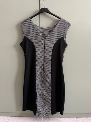 Vestito tubino elegante nero e grigio