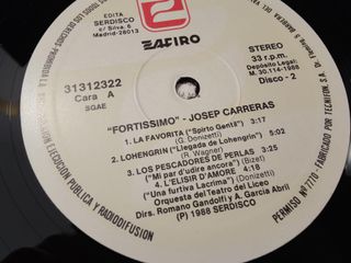 Vinilo Josep Carreras Fortissimo 2 Discos