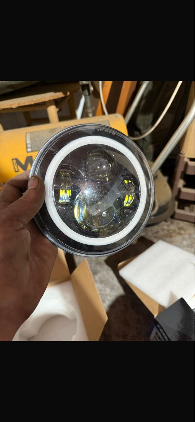 2x Faros LED 7 Redondos Coche