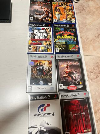 PS2 Slim + 4 mandos + 8 juegos