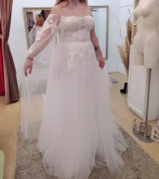 Vestido de Novia Blanco Encaje Tul