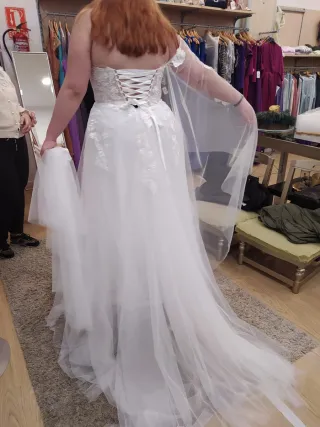 Vestido de Novia Blanco Encaje Tul