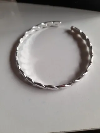 Pulsera esclava plata 925 trenzada abierta